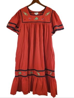 Cabernet Red House Dress Mumu Patio Frog Insect Size XL